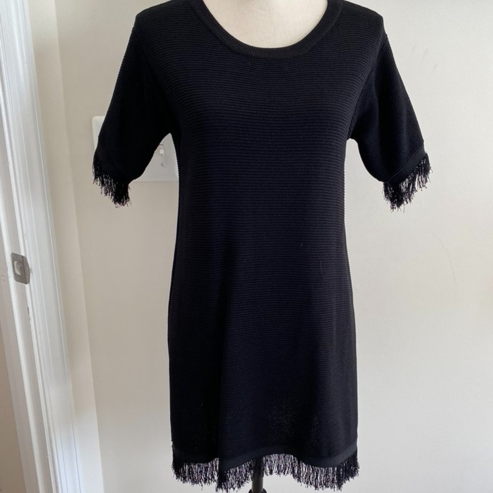 JoyJoy Black Dress with Fringe, Sz Small